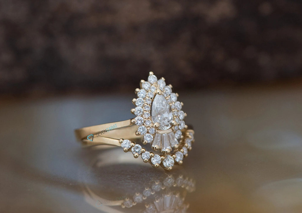 Great Gatsby Style Sunburst Diamond Engagement Ring