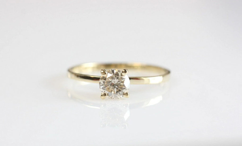 Gold Solitaire Ring-Solitaire diamond ring-Solitaire 4 prong-Solitaire
