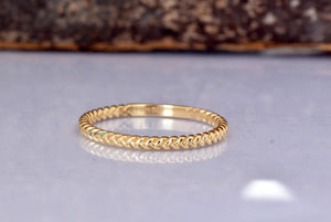 Thin wedding band for her for him- Classic band- Solid gold wedding band 14k - Stackable Ring - SevenCarat