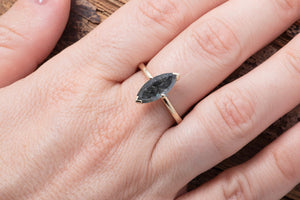 4.33 ct salt & pepper diamond-Salt and Pepper diamond engagement ring-Marquise ring-Promise ring-Marquise diamond ring- salt and pepper ring