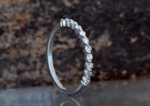 Matching rings-Diamond Eternity Wedding Band-Wedding band-Diamond band ring-Eternity Ring-Stacking gold rings-Anillo de bodas-Art deco band