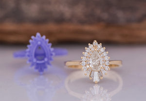 1.2 Carat Gatsby Vintage Engagement Ring Rose gold