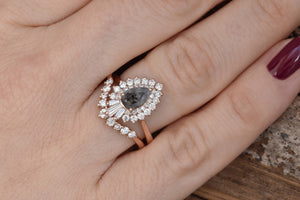 2.70 sunburst engagement ring with wedding band