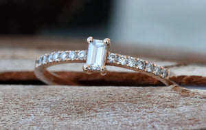 Baguette diamond engagement ring 0.17 carat-anniversary gift,Art Deco Ring,Baguette diamond,Baguette ring,Bridal Minimalist,Cluster ring,Custom ring,diamond ring,engagement ring,free shipping,Gift For her,Half eternity band,Promise Ring,Rose Gold Ring,vs,vvs