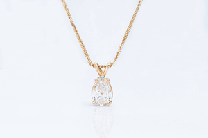 Pear cut 0.40 ct diamond solitaire pendant