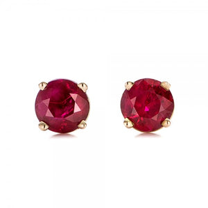 Ruby stud earrings 1 carat June birthstone - SevenCarat