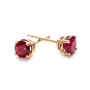 Ruby stud earrings 1 carat June birthstone - SevenCarat