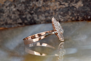 1 1/2 Carat Vintage Gatsby Engagement Rings - 14k 18k Rose gold