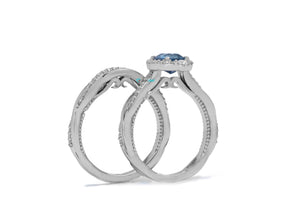 1.5 carat vintage sapphire wedding sets