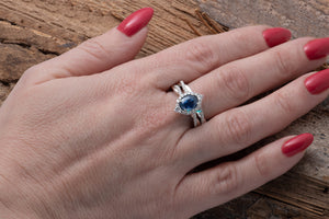 1.5 carat vintage sapphire wedding sets