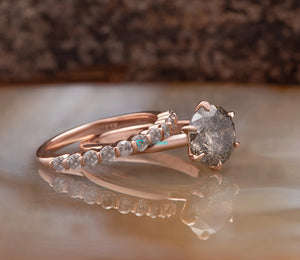 2.2 Carat Salt and Pepper diamond- non traditional wedding ring ideas