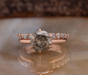 2.2 Carat Salt and Pepper diamond- non traditional wedding ring ideas