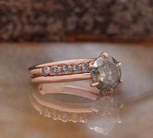 2.2 Carat Salt and Pepper diamond- non traditional wedding ring ideas