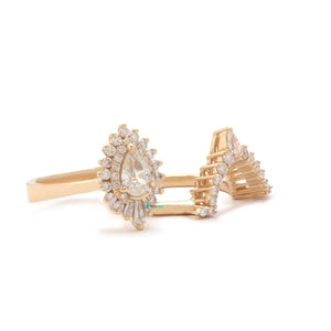 1.2 carat sunburst engagement ring with wedding band