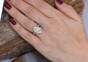 1 1/2 Carat Vintage Gatsby Engagement Rings - 14k 18k Rose gold