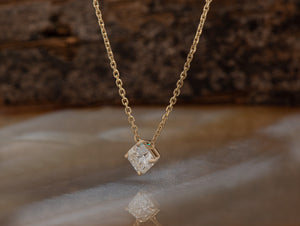 Radiant solitaire diamond pendant - SevenCarat