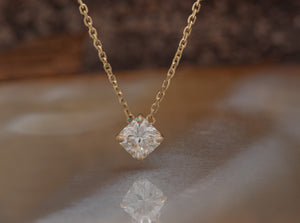 Radiant solitaire diamond pendant - SevenCarat