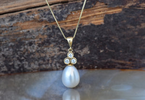 Art deco pearl pendant 14k gold - SevenCarat