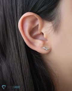 Women dainty marquise diamond earrings 14k gold