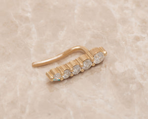 0.25 carat  diamond crawler earrings gold