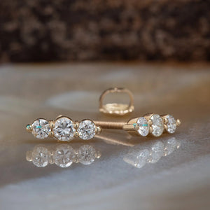 Diamond climber earrings stud earrings gold 0.40 carat