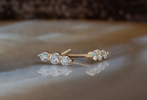 Diamond climber earrings stud earrings gold 0.40 carat