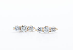Diamond climber earrings stud earrings gold 0.40 carat
