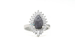 Salt and Pepper galaxy diamond engagement ring- 2.6 carat Diamond ring