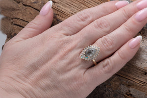 2.6 carat salt and pepper diamond ring- Engagement Rings 14k 18k rose gold