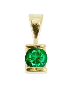 0.50 ct Emerald necklace-Yellow Gold Pendant 14K - SevenCarat