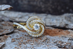 Art deco ring-Diamond Vintage engagement ring- Gold Ring-Women Jewelry-Unique diamond ring-Promise ring-Filigree engagement ring-For Her - SevenCarat