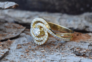 Art deco ring-Diamond Vintage engagement ring- Gold Ring-Women Jewelry-Unique diamond ring-Promise ring-Filigree engagement ring-For Her - SevenCarat