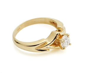 1ct Engagement Ring-Solitaire ring-Gold ring -Gold Statement Ring