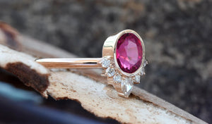 Pink tourmaline ring-Rose gold engagement-Diamond vintage ring-Promise ring-Oval shaped tourmaline engagement ring-Cluster engagement ring-art deco ring,Cluster engagement,Custom Rings,Diamond vintage ring,engagement ring,FREE SHIPPING,gold diamond ring,Pink tourmaline ring,Promise ring,Rose gold engagement,Rose gold ring,tourmaline ring rose,unique engagement,vs,vvs