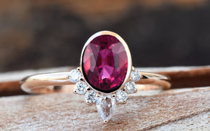 Pink tourmaline ring-Rose gold engagement-Diamond vintage ring-Promise ring-Oval shaped tourmaline engagement ring-Cluster engagement ring-art deco ring,Cluster engagement,Custom Rings,Diamond vintage ring,engagement ring,FREE SHIPPING,gold diamond ring,Pink tourmaline ring,Promise ring,Rose gold engagement,Rose gold ring,tourmaline ring rose,unique engagement,vs,vvs