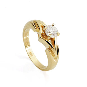 1ct Engagement Ring-Solitaire ring-Gold ring -Gold Statement Ring