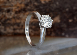 1 1/2 ct Solitaire ring-Gold Solitaire Ring-Solitaire diamond gold ring