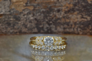 Diamond Leaf wedding set -Art deco wedding set yellow Gold Ring -Promise ring-Leaf rings set-Engagement set-1 carat diamond ring,Art deco wedding,Bridal set ring,diamond engagement,Diamond leaf ring,engagement ring,for her,gold ring,Halo engagement ring,Leaf engagement ring,Leaf rings set,promise ring,wedding sets