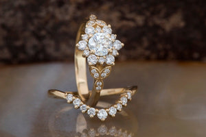 1 carat Flower wedding ring set-Art deco wedding set-Diamond leaf ring-Gold Ring -Promise ring-Bridal set ring-1 carat diamond ring,Art deco wedding,Bridal set ring,diamond engagement,Diamond leaf ring,engagement ring,Floral ring,Flower wedding ring,gold ring,Leaf engagement ring,Leaf rings set,promise ring,wedding sets
