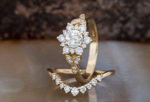 1 carat Flower wedding ring set-Art deco wedding set-Diamond leaf ring-Gold Ring -Promise ring-Bridal set ring-1 carat diamond ring,Art deco wedding,Bridal set ring,diamond engagement,Diamond leaf ring,engagement ring,Floral ring,Flower wedding ring,gold ring,Leaf engagement ring,Leaf rings set,promise ring,wedding sets