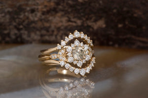 1.60 carat Gatsby Diamond Engagement Ring Flower wedding ring set-Art deco wedding set-Promise ring-Bridal set ring-Unique wedding set-1 carat diamond ring,Art deco wedding,Bridal set ring,Diamond leaf ring,engagement ring,estate gold ring,Flower wedding ring,Gatsby wedding ring,Leaf engagement ring,Leaf rings set,promise ring,Round,Unique wedding set,vs,vvs,wedding sets