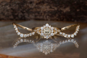 1.60 carat Gatsby Diamond Engagement Ring Flower wedding ring set-Art deco wedding set-Promise ring-Bridal set ring-Unique wedding set-1 carat diamond ring,Art deco wedding,Bridal set ring,Diamond leaf ring,engagement ring,estate gold ring,Flower wedding ring,Gatsby wedding ring,Leaf engagement ring,Leaf rings set,promise ring,Round,Unique wedding set,vs,vvs,wedding sets