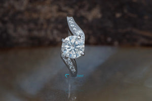 1 ct Engagement Ring-Art deco diamond ring-Knot Engagement Ring