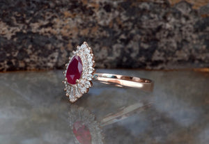 Vintage ruby engagement ring rose gold