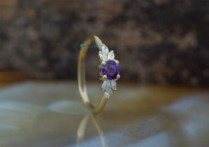 Art deco Engagement Ring-Leaves engagement ring -Unique diamond ring-Dainty Promise Ring-Leaf ring-Custom Ring-Solid gold ring-Nature ring-Amethyst ring,anniversary ring,Art deco engagement,Custom Ring,Dainty Promise Ring,engagement ring,Gatsby ring,Gemsone,Leaf engagement ring,marquise diamond,Nature ring,promise ring,Round,Solid gold ring,vs,vvs,yellow gold ring