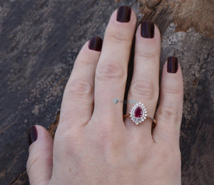 Vintage ruby engagement ring rose gold