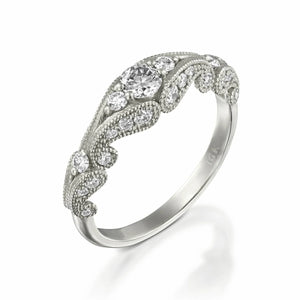 Filigree engagement ring-Diamond Engagement Ring white gold -Promise ring-Art deco ring - Bridal Jewelry-Art deco ring,branch ring,Dainty Promise Ring,diamond ring,engagement ring,filigree ring,Gatsby ring,Nature ring,Promise ring,twig engagement ring,Unique diamond ring,Vintage ring,vs,vvs,wedding ring
