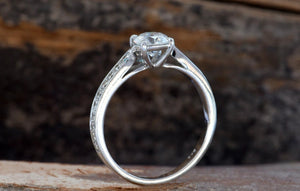 Art deco engagement ring 0.90-carat-Round engagement-Dainty ring