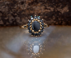 1.40 carat Black diamond engagement ring