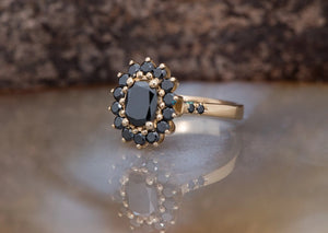 1.40 carat Black diamond engagement ring